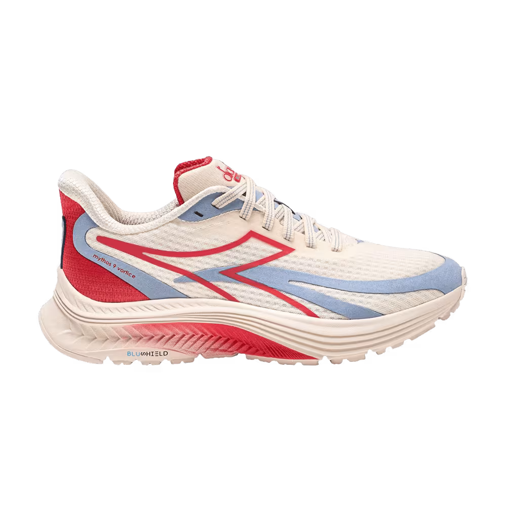 Diadora Women's Mythos Blushield 9 Vortice Whisper White Blue Fog