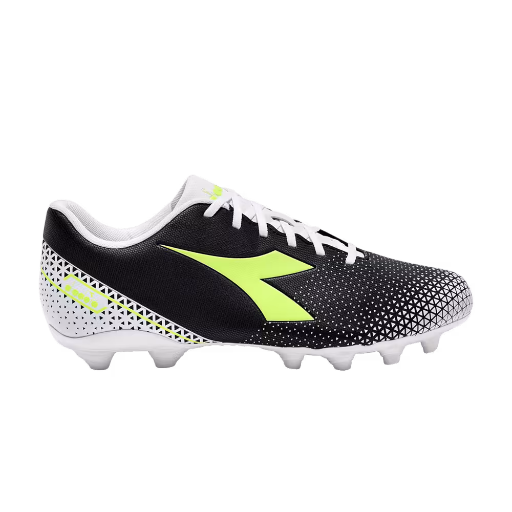Diadora Pichichi 6 MG14 Black White Yellow Fluorescent