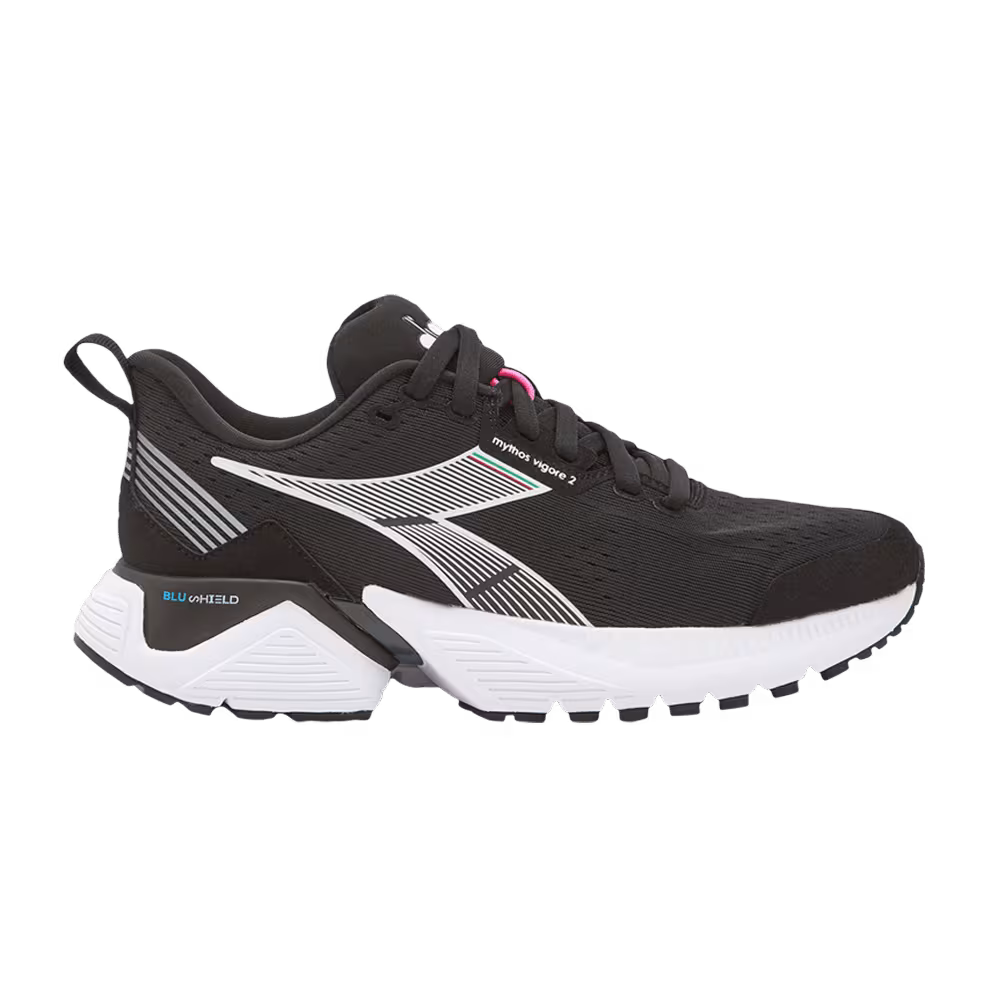 Diadora Women's Mythos Blushield Vigore 2 Black Pink Fluorescent