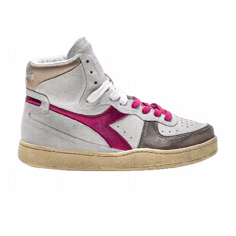 Diadora Wmns Mi Basket 'Metal - White Fuchsia Red'
