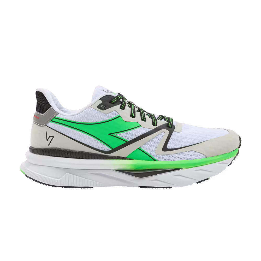 Diadora Atomo V7000 White Green Fluorescent