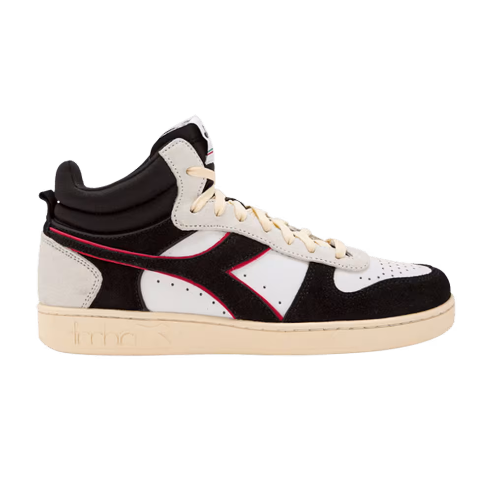 Diadora Magic Basket Demi Cut Black White Dark Red