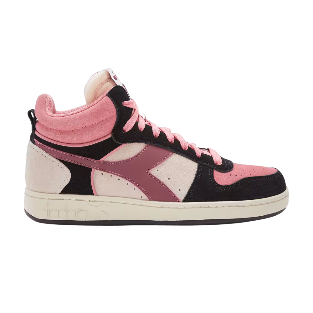 Diadora Women's Magic Basket Demi Suede Black Silver Peony