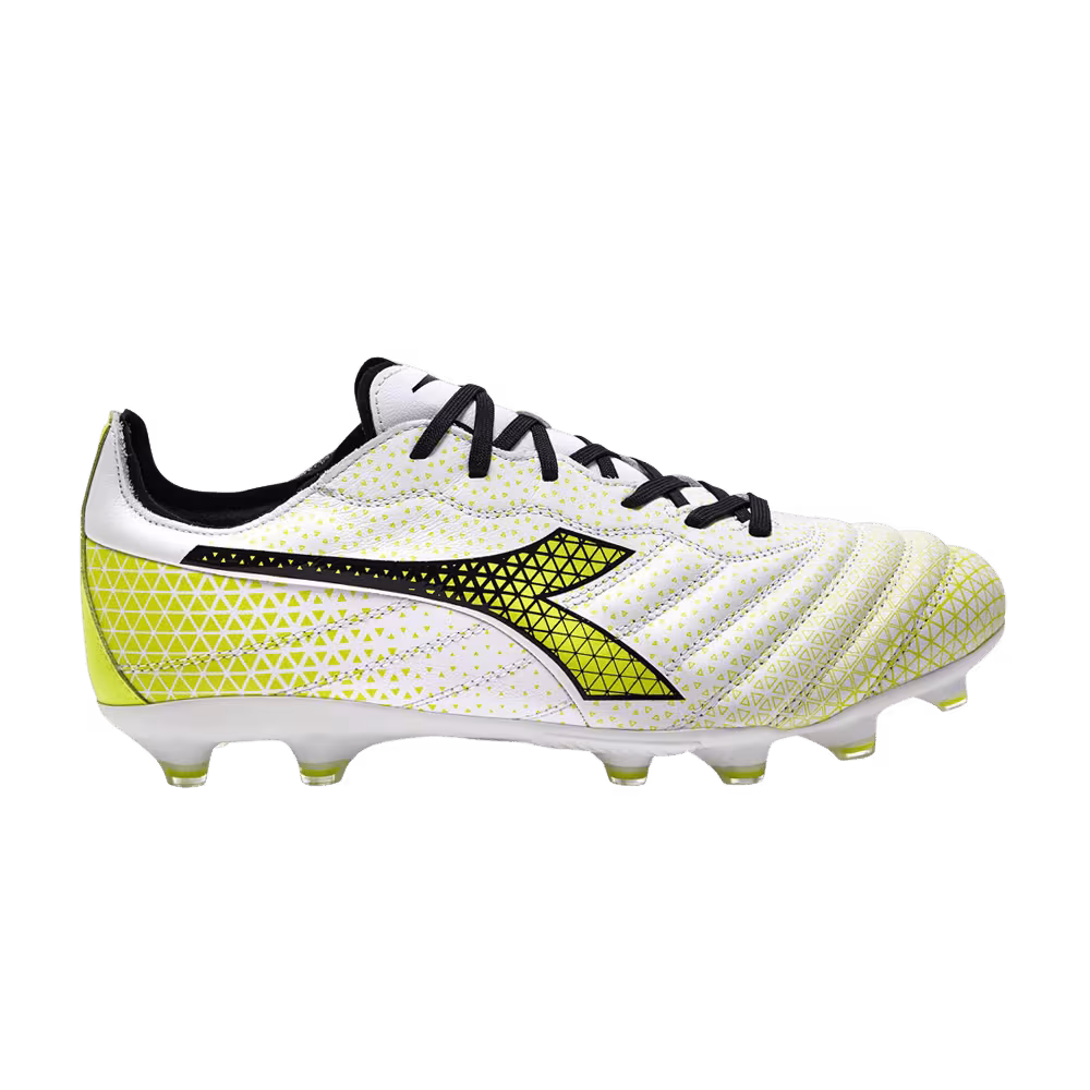Diadora Brasil Elite GR LT LP12 White Fluorescent Yellow