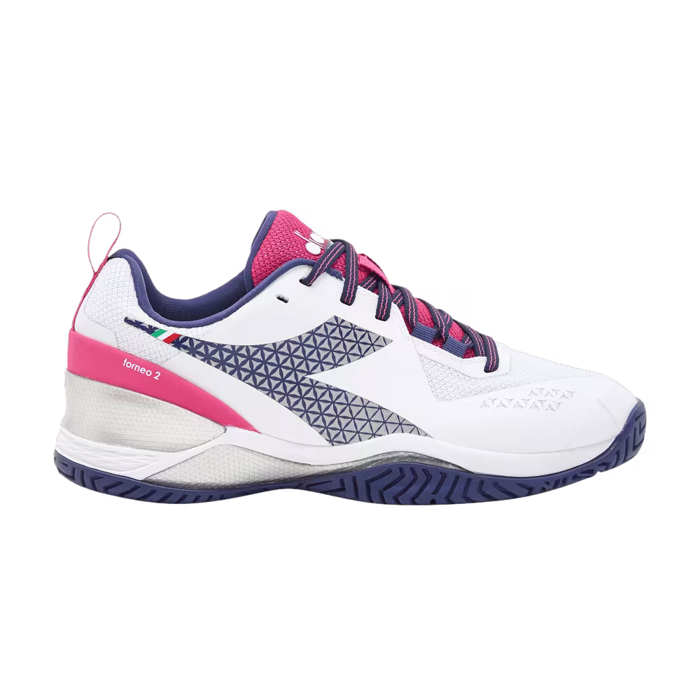 Diadora Women's Blushield Torneo 2 AG White Blueprint