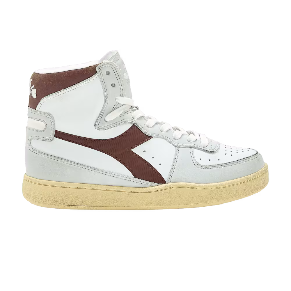 Diadora Mi Basket Used White Decadent Chocolate