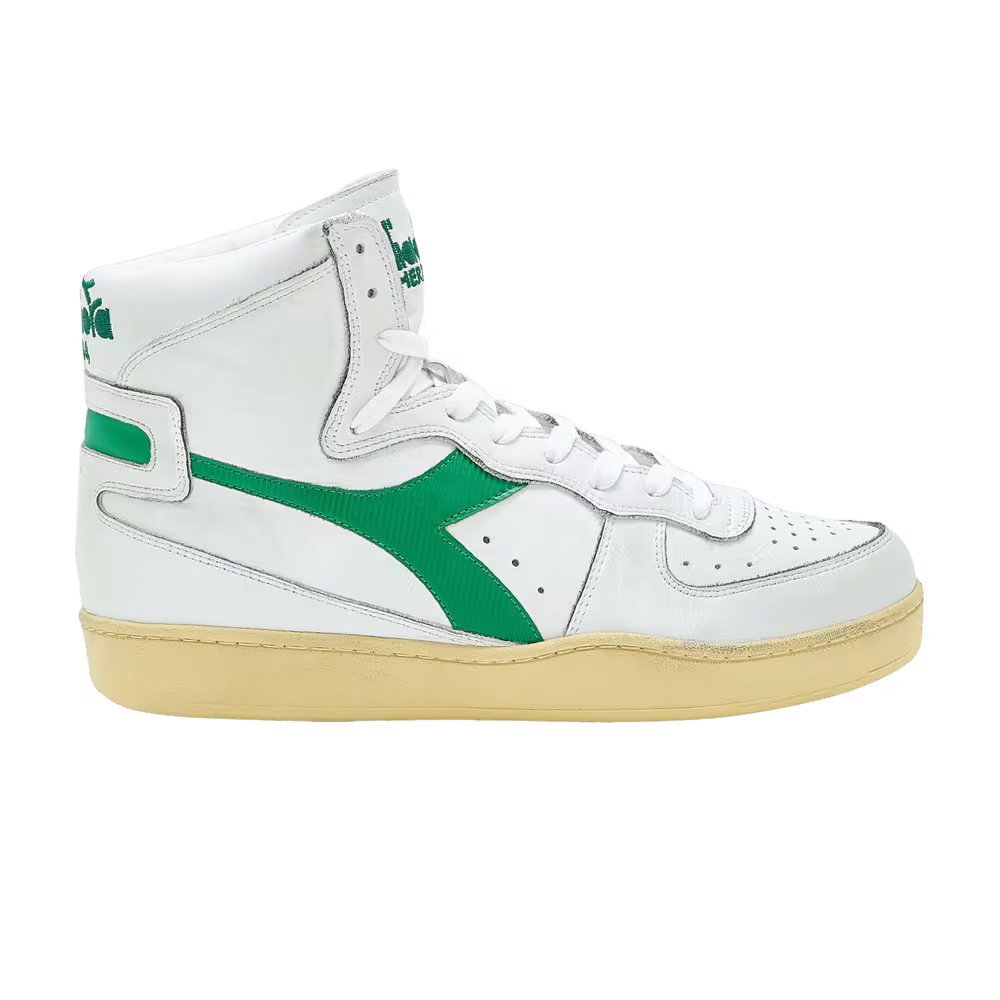 Diadora Mi Basket Used White Verdant green
