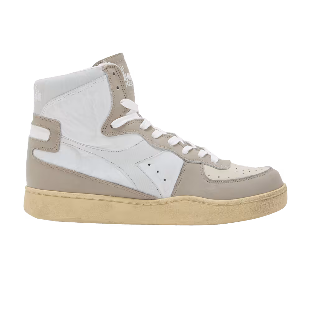 Diadora Mi Basket Used Cobblestone White