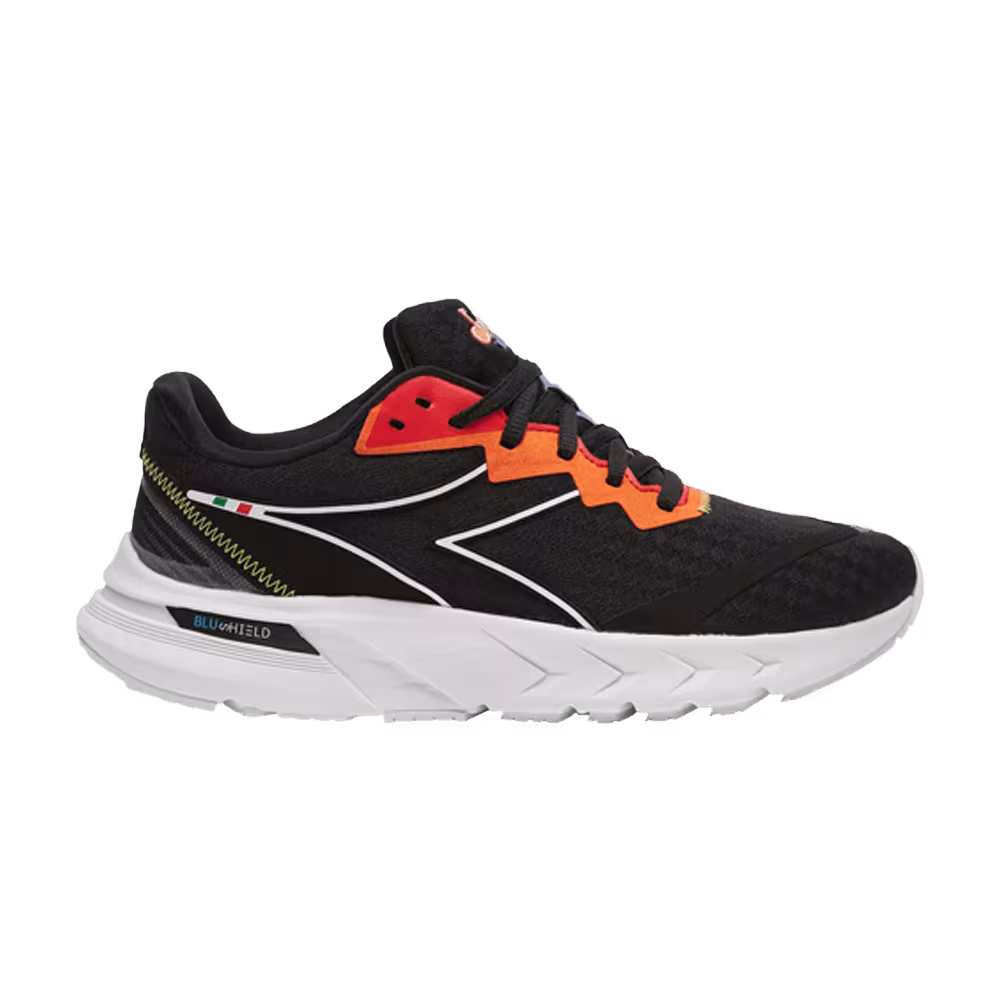 Diadora Women's Mythos Blushield Volo 2 Black Vermillion Orange