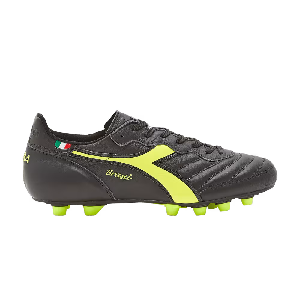 Diadora Brasil Made in Italy OG LT+ MDPU Black Fluorescent Yellow