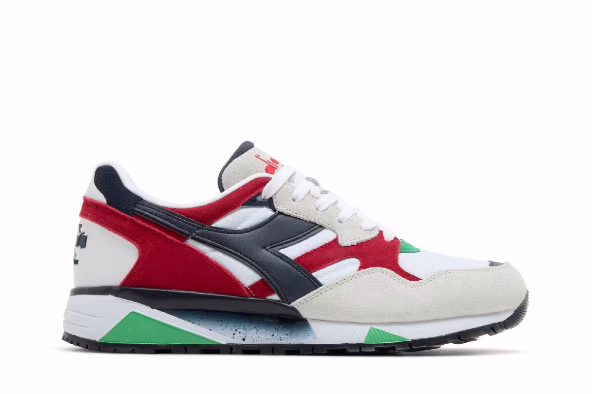 Diadora N9002 White Blue Red, view 2