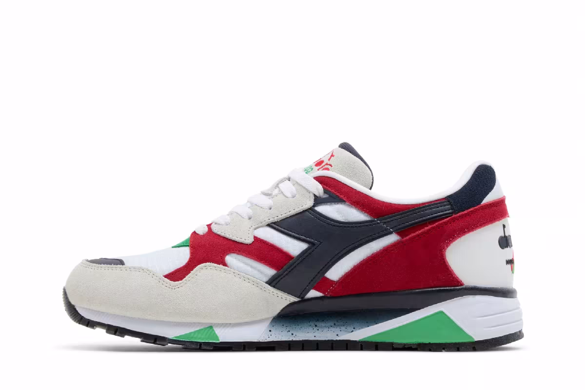 Diadora N9002 White Blue Red, view 4
