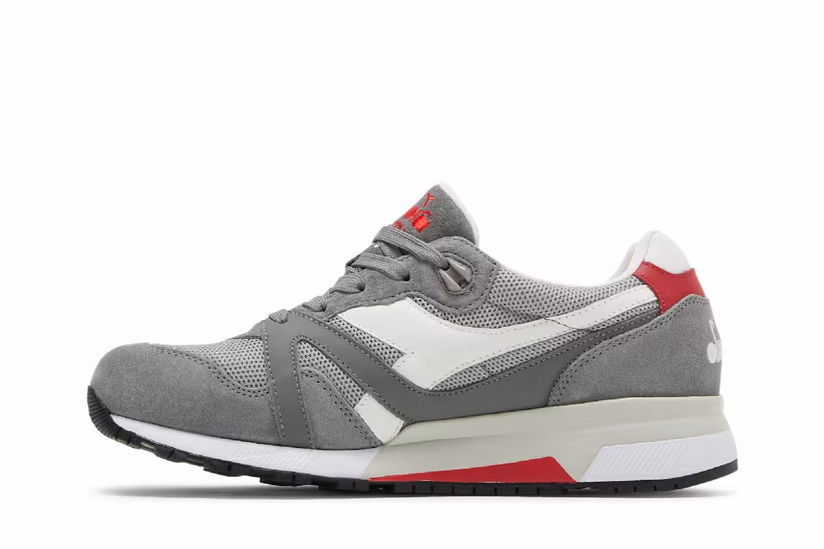 Diadora N9000 Made in Italy Storm Grey Red, view 4
