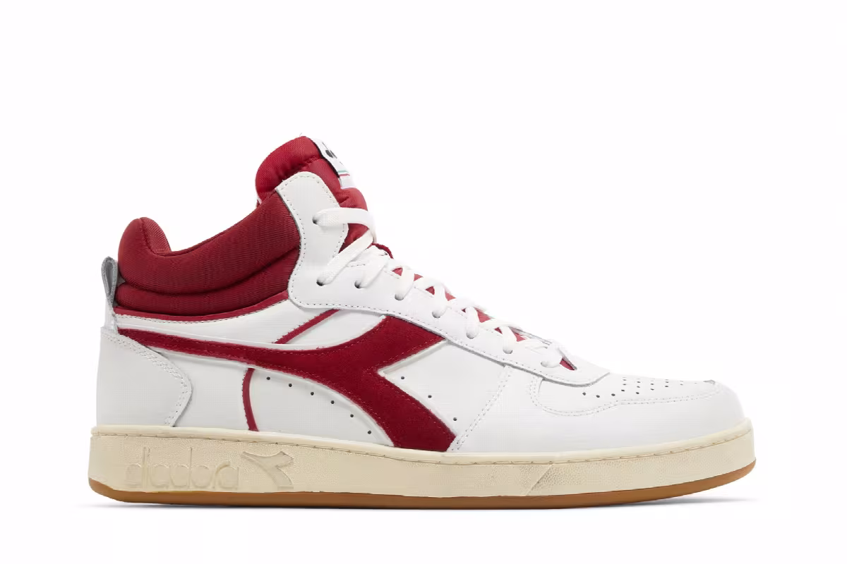 Diadora Magic Basket Mid White Chili Pepper, view 2
