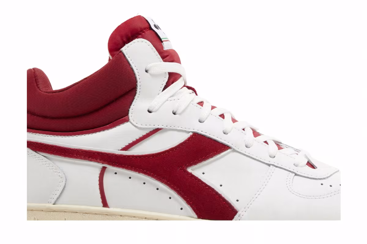 Diadora Magic Basket Mid White Chili Pepper, view 3