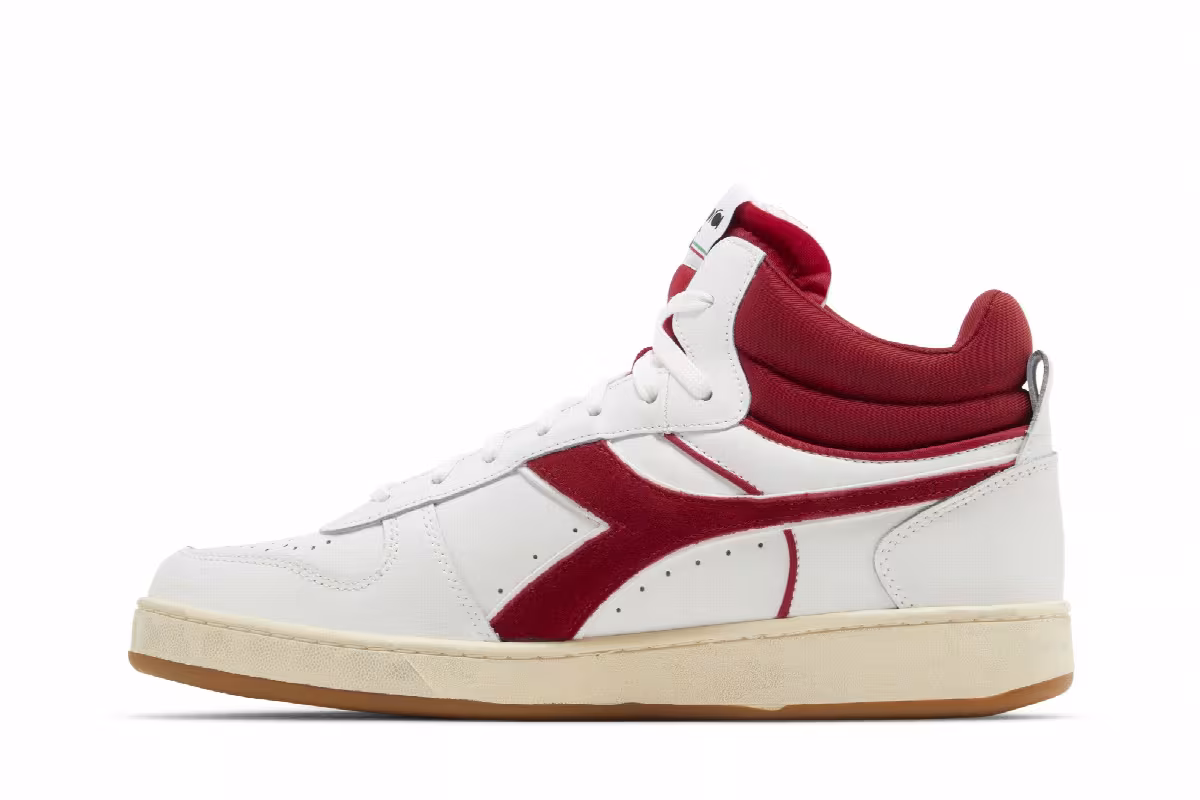 Diadora Magic Basket Mid White Chili Pepper, view 4