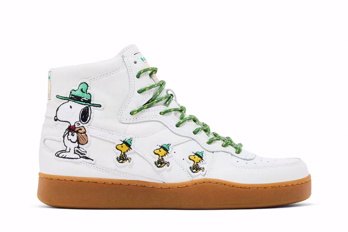 LC23 x Peanuts x Diadora Mi Basket Snoopy & Woodstock, view 2