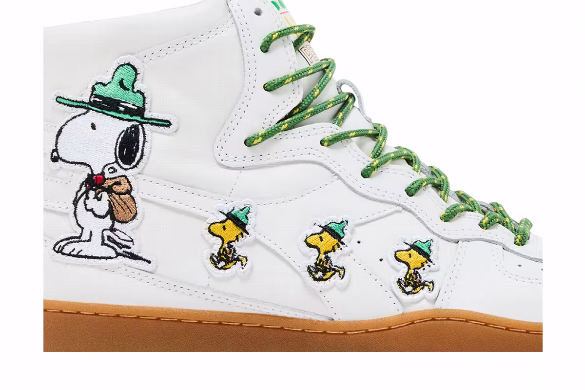 LC23 x Peanuts x Diadora Mi Basket Snoopy & Woodstock, view 3
