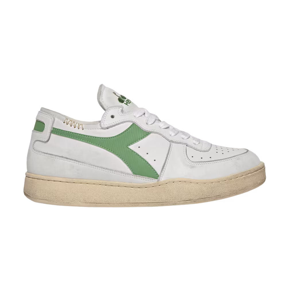 Diadora Mi Basket Row Cut White Stone Green
