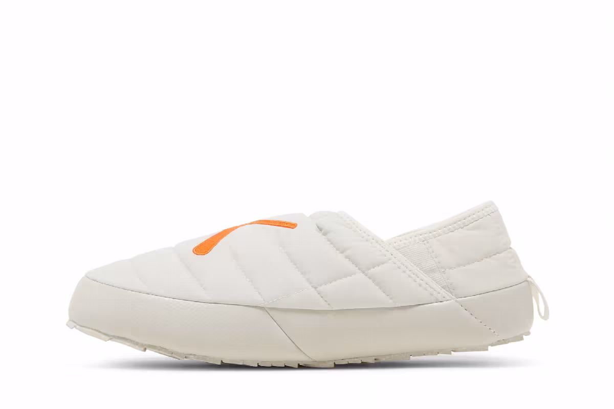 KAWS x The North Face ThermoBall Traction Mule VS Moonlight Ivory Orange, view 4