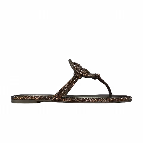 Tory Burch Wmns Miller Knotted Crystal Sandal 'Cocoa'