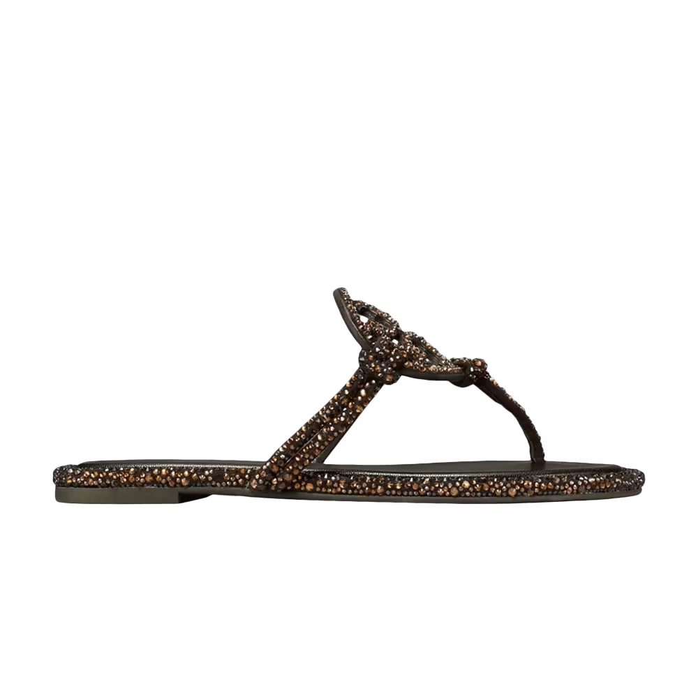Tory Burch Women's Miller Knotted Crystal Sandal Cocoa