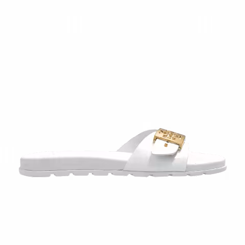 Tory Burch Wmns Mellow Buckle Slide Sandal 'White Gold'