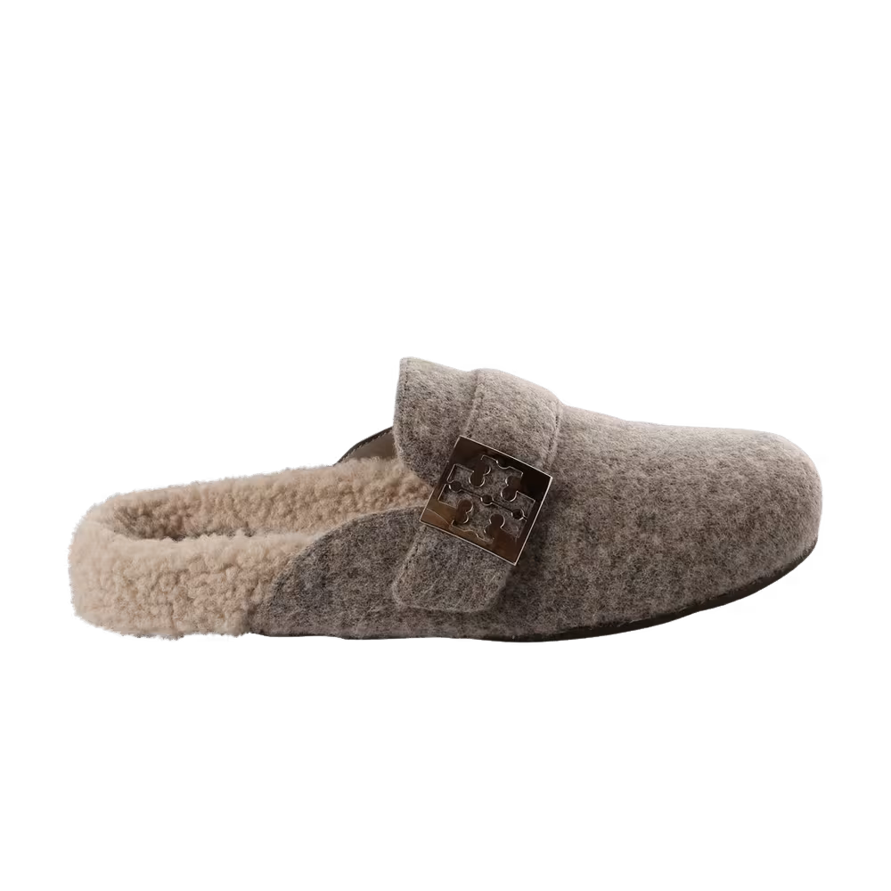 Tory Burch Women's Mellow Shearling Mule Fog Gray Taupe