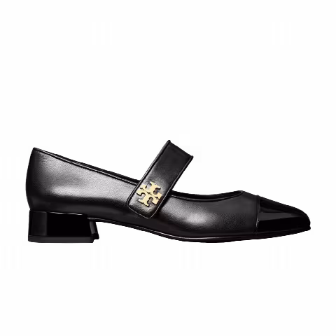 Tory Burch Wmns Cap-Toe Mary Jane Heel Ballet 'Perfect Black'