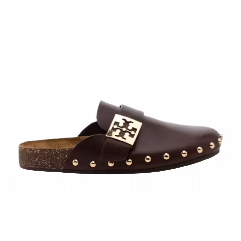 Tory Burch Wmns Mellow Stud Mule 'Deep Mocha Gold'