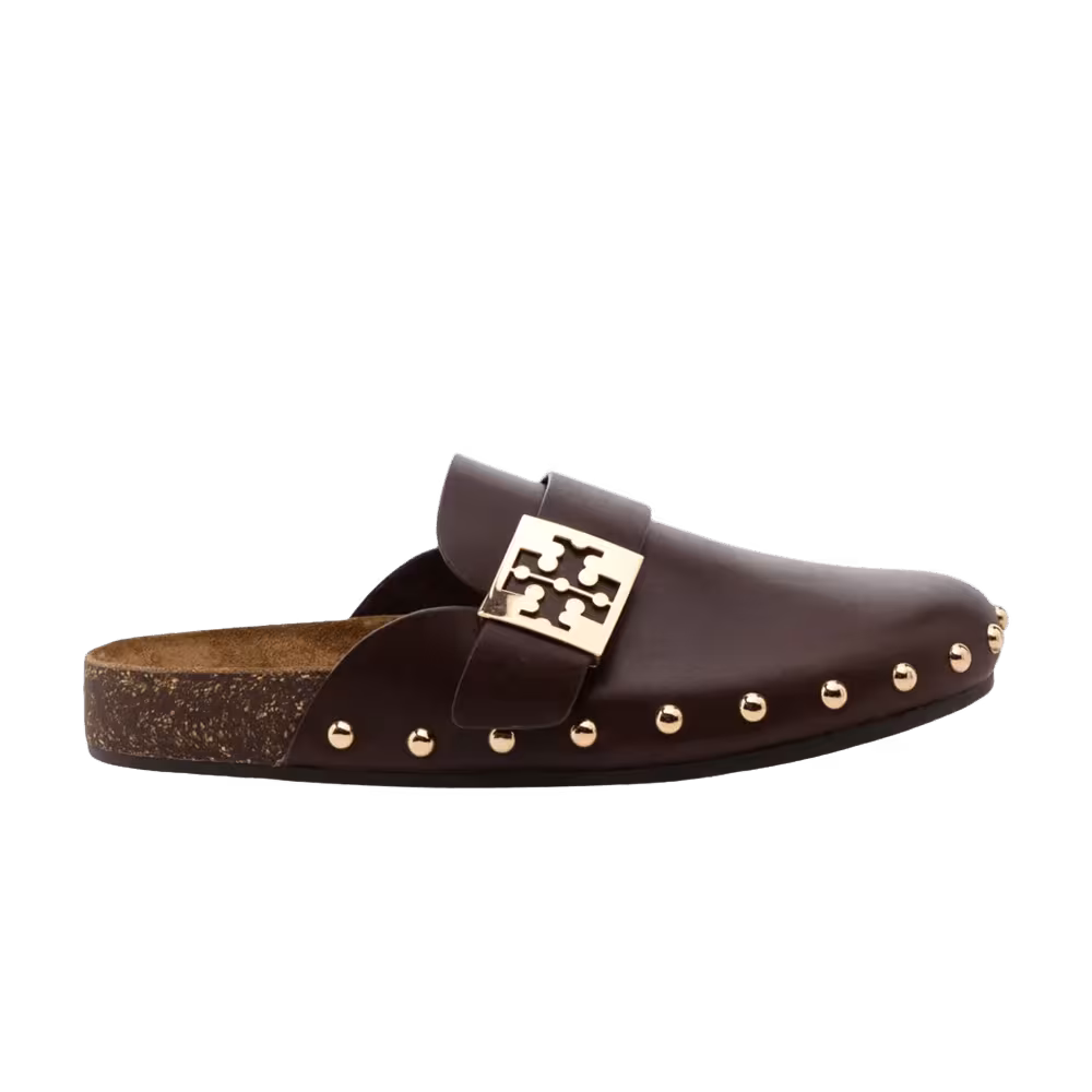 Tory Burch Women's Mellow Stud Mule Deep Mocha Gold