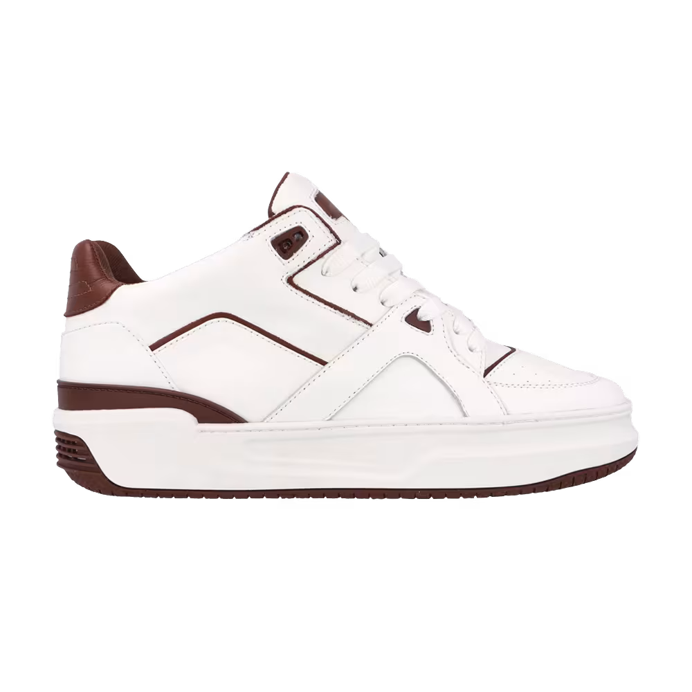 Just Don Luxury Courtside Low White Burgundy