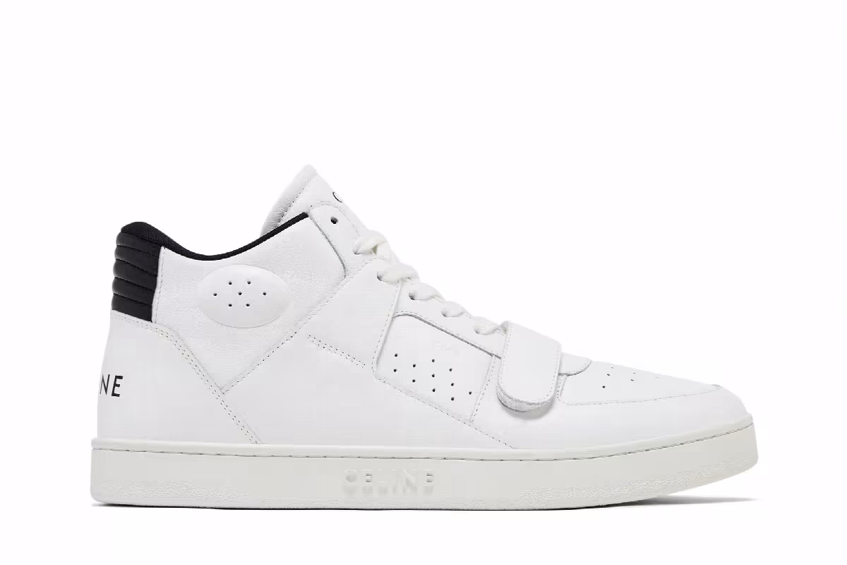 CELINE CT-02 Mid Sneaker Optic White Black, view 2