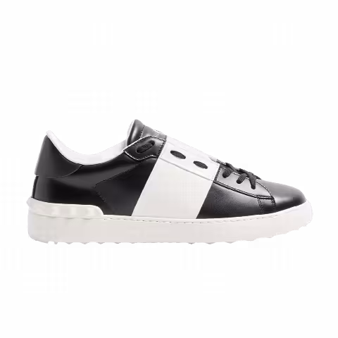 Valentino Garavani Calfskin Open Sneaker 'Black White'