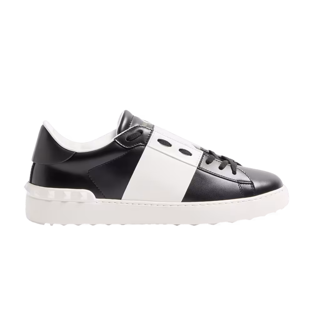 Valentino Garavani Calfskin Open Sneaker Black White