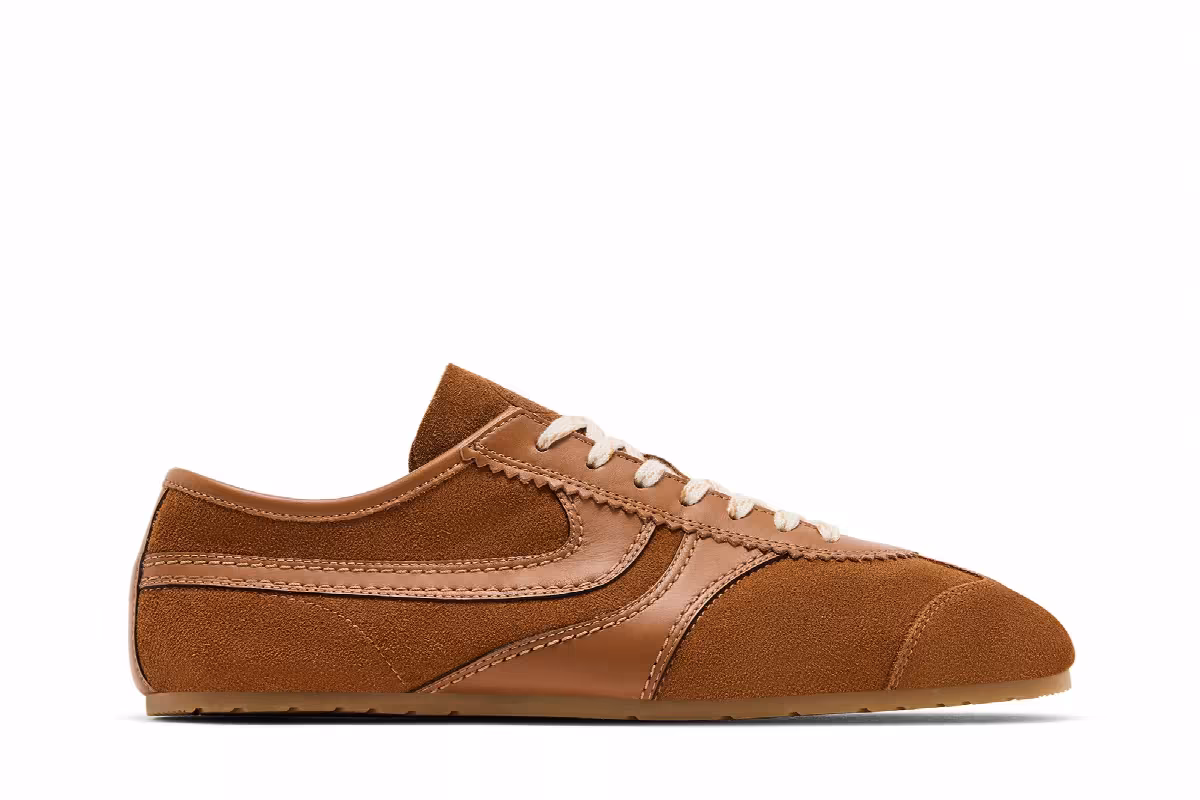 Dries Van Noten Leather Sneaker Tan, view 2