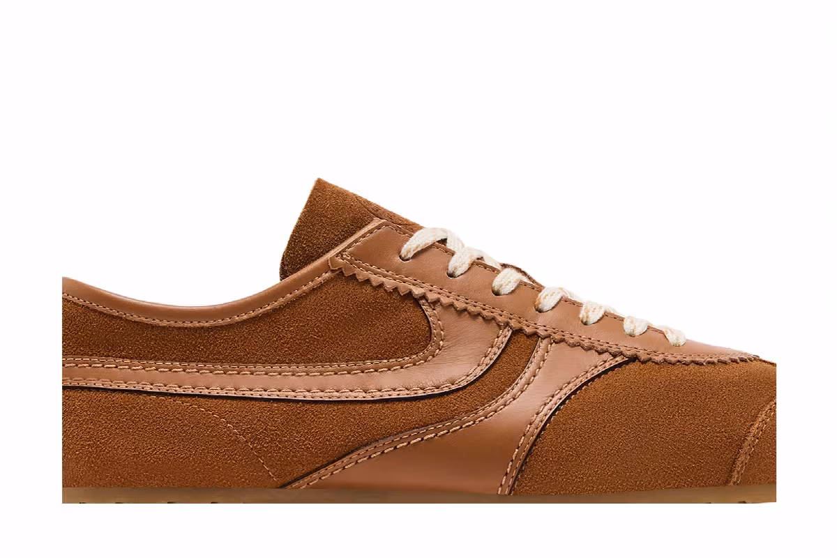 Dries Van Noten Leather Sneaker Tan, view 3