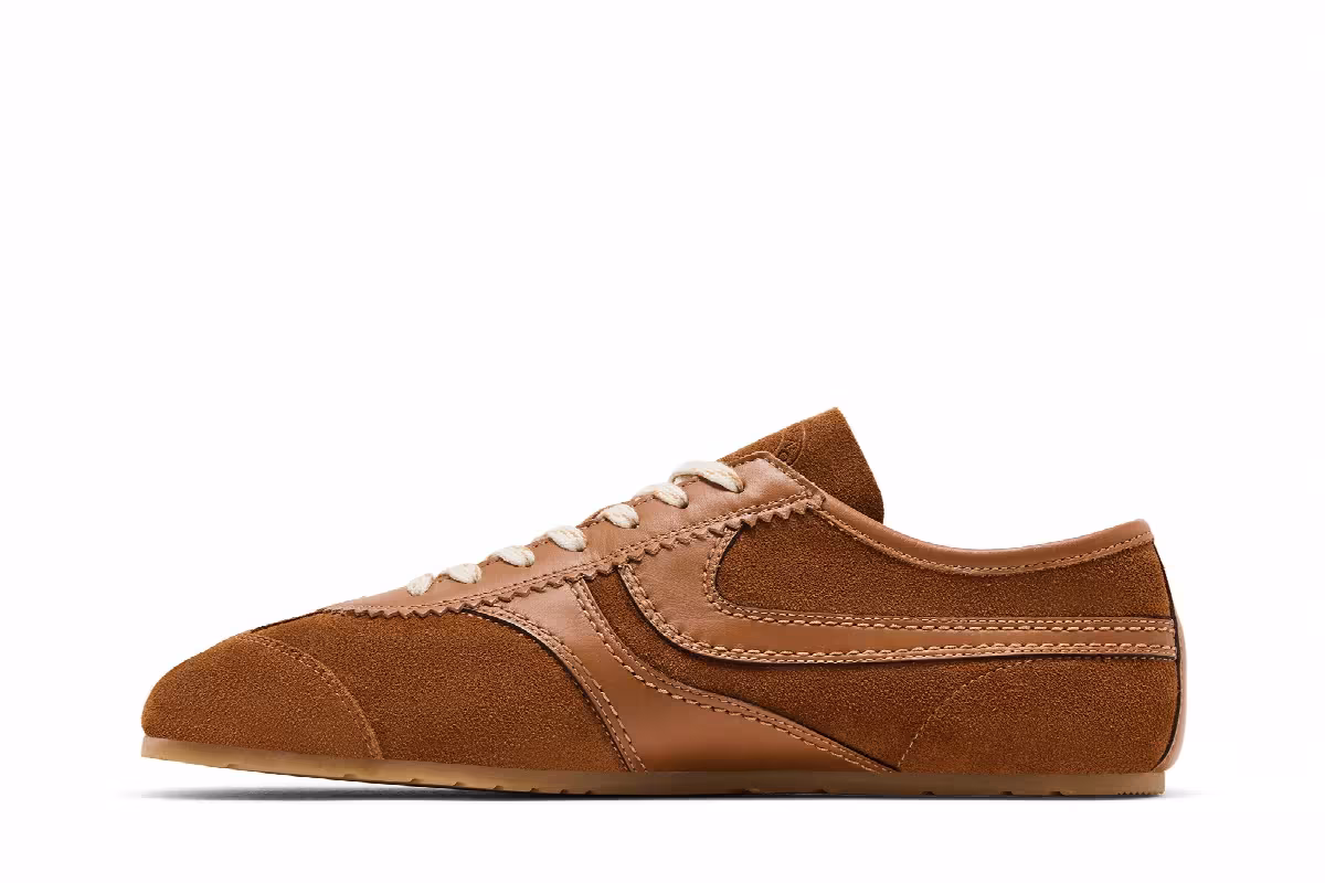 Dries Van Noten Leather Sneaker Tan, view 4