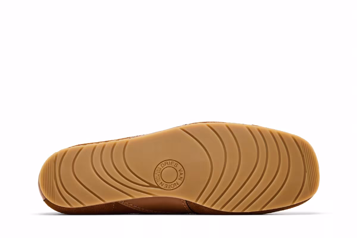 Dries Van Noten Leather Sneaker Tan, view 5