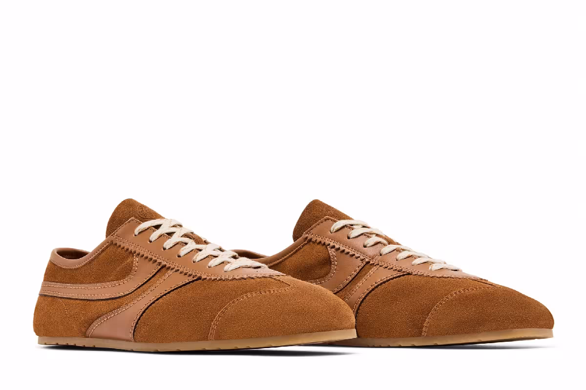 Dries Van Noten Leather Sneaker Tan, view 9