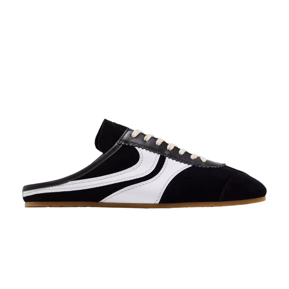 Dries Van Noten Leather Mule Black White