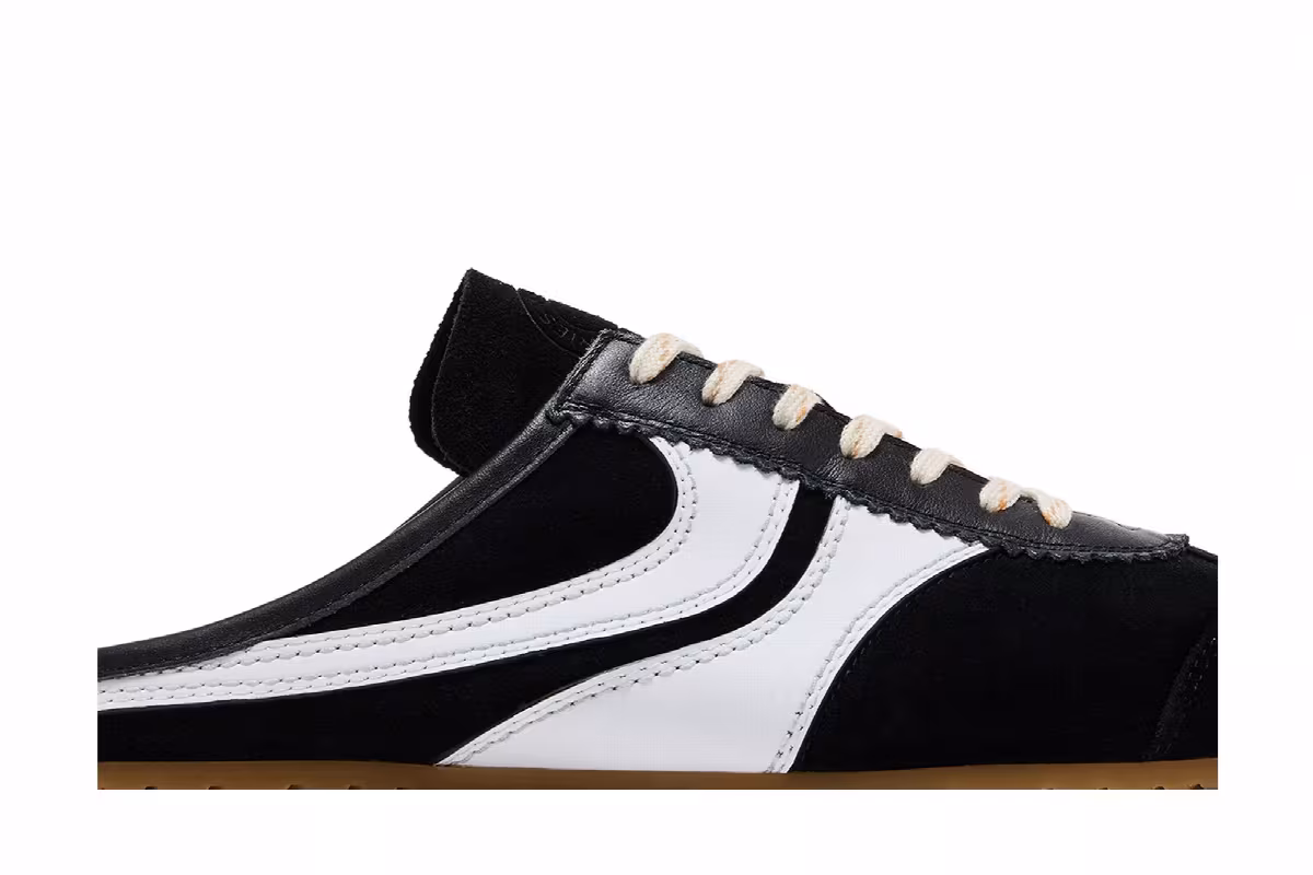 Dries Van Noten Leather Mule Black White, view 3