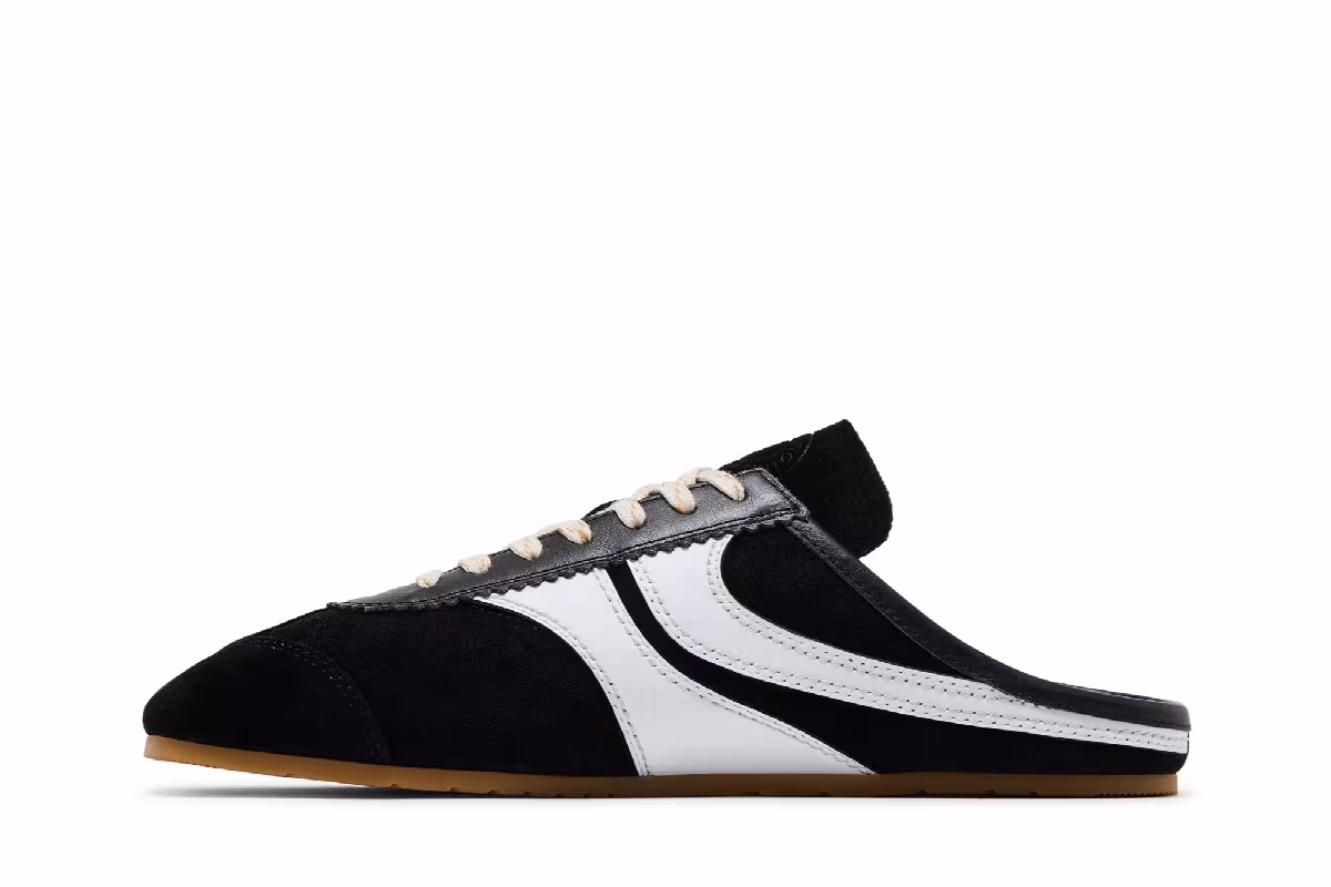 Dries Van Noten Leather Mule Black White, view 4