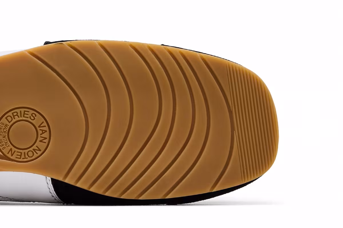 Dries Van Noten Leather Mule Black White, view 6