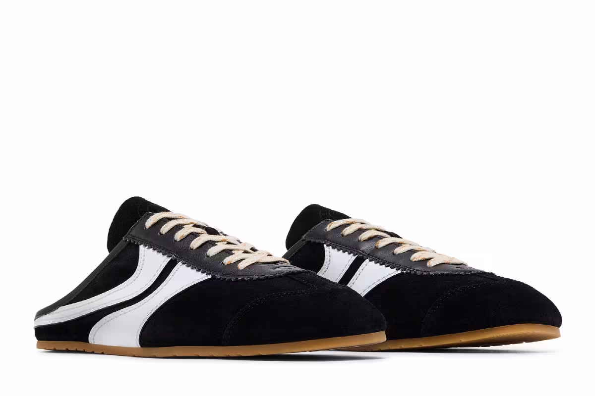 Dries Van Noten Leather Mule Black White, view 9