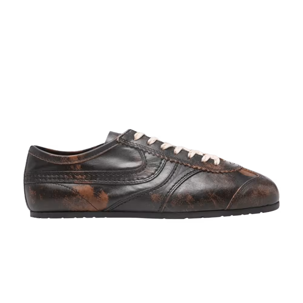 Dries Van Noten Women's Leather Sneaker Brown Tan