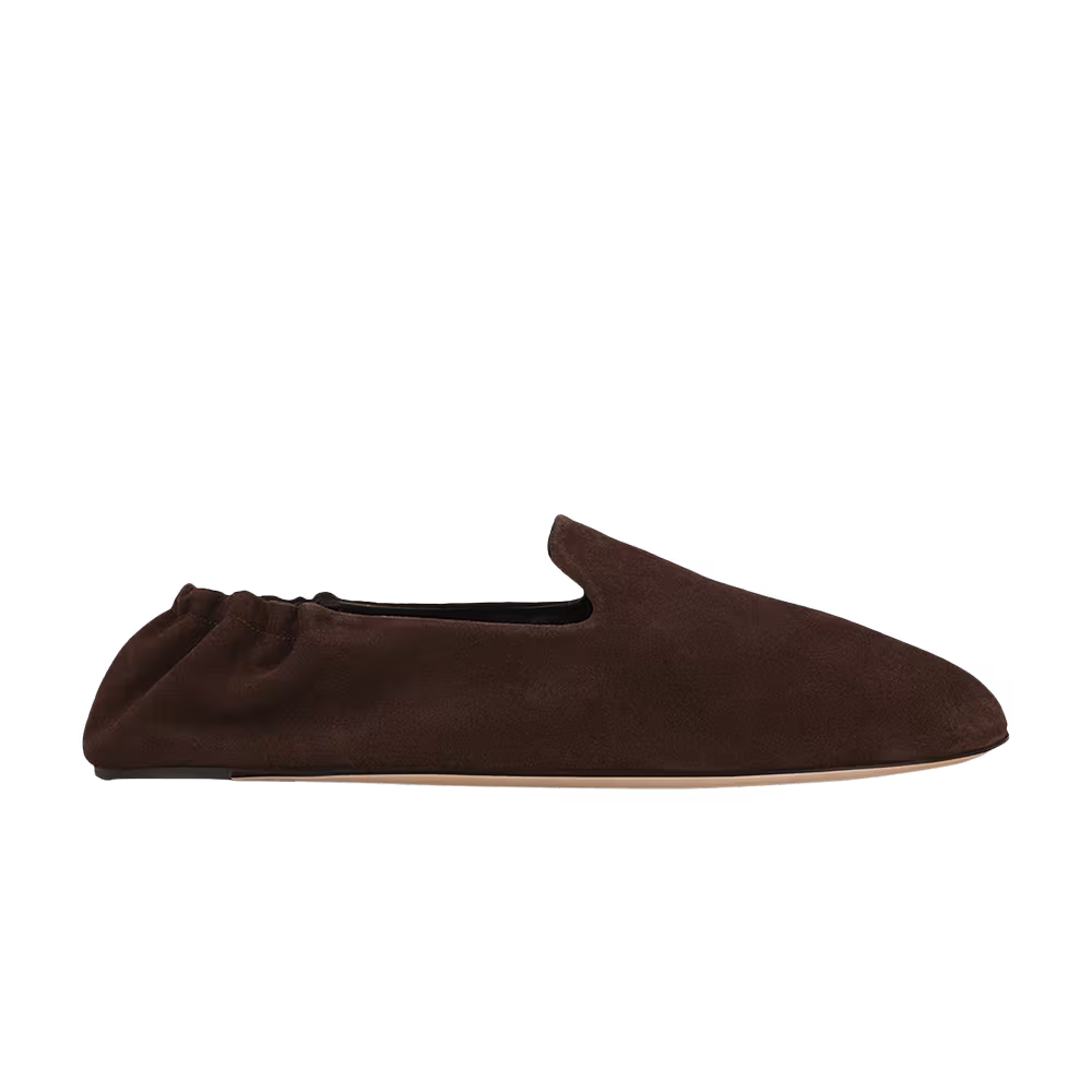 The Row Women's Soft Mocassin Loafer Lacquer Brown