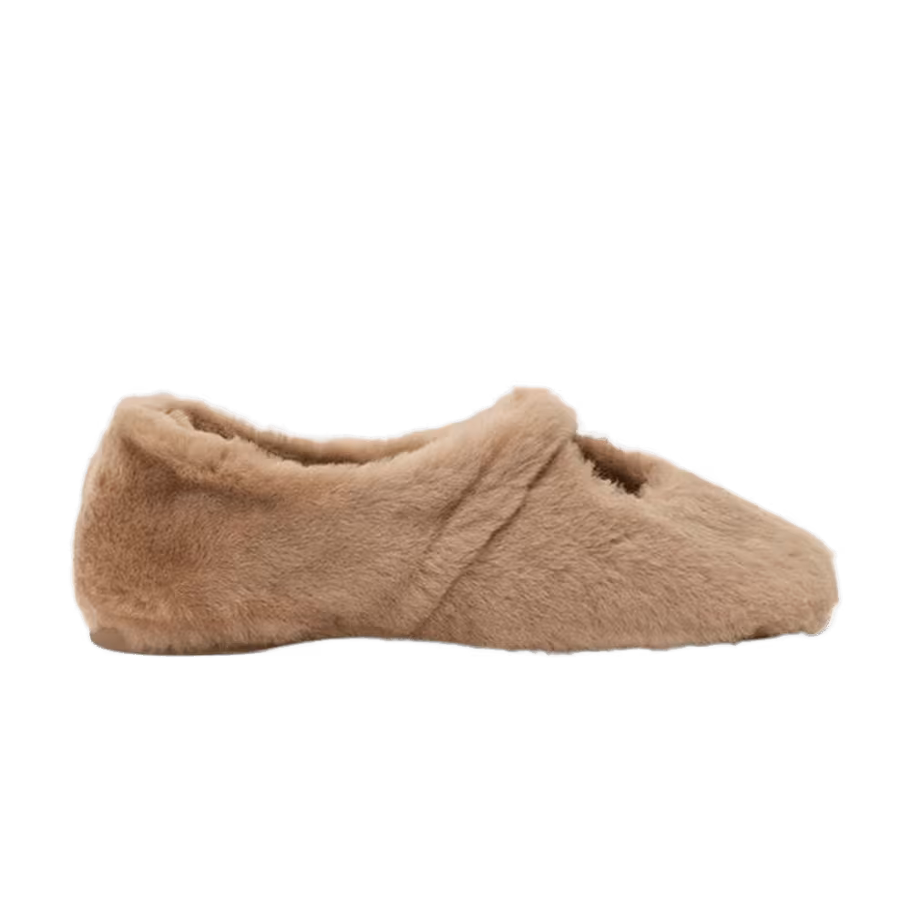 Loewe Women's Shearling Pebble Soft Ballerina Shoe Oak