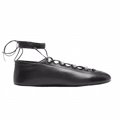 Alexander Wang Wmns Vyollette Lace Up Flat 'Black'