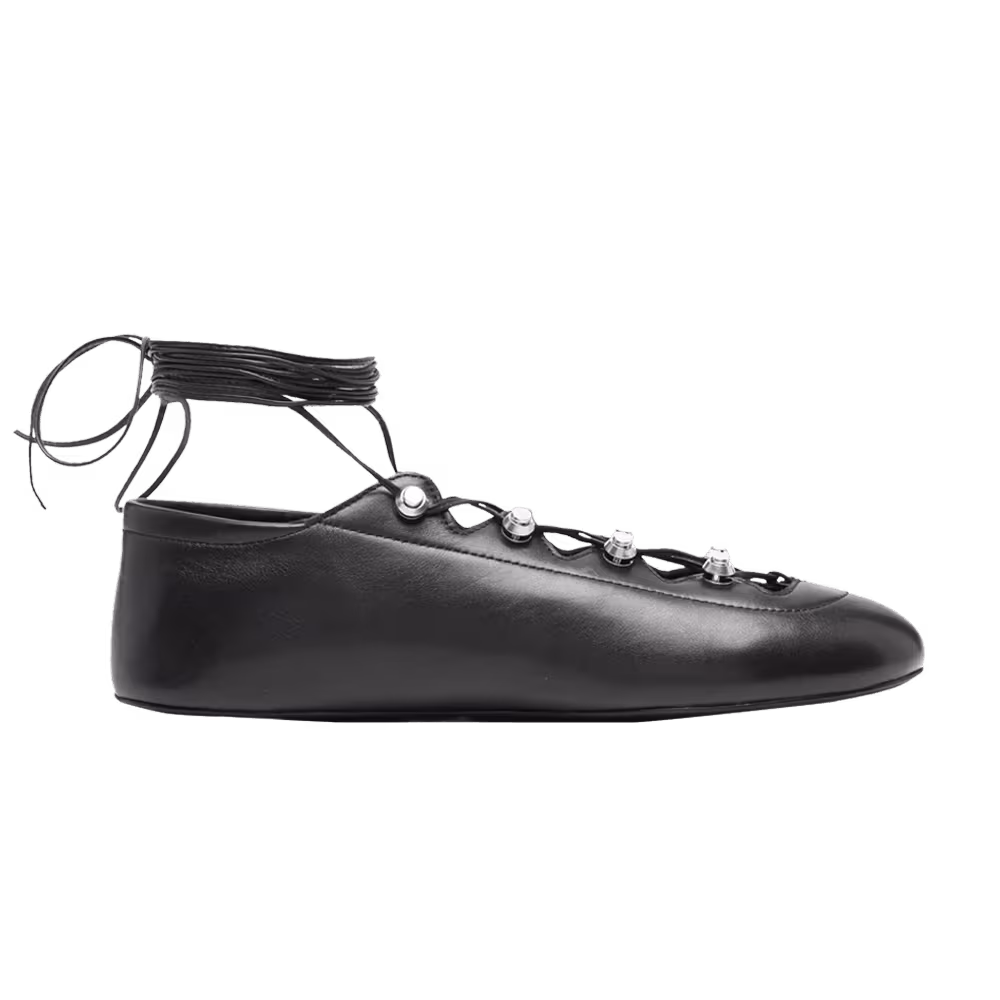 Alexander Wang Women's Vyollette Lace Up Flat Black